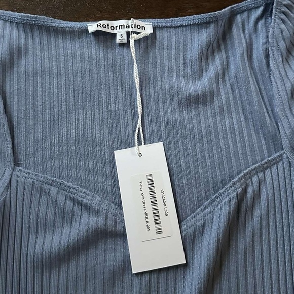 Reformation-Percy knit blue dress-Small-NWT - Picture 5 of 7